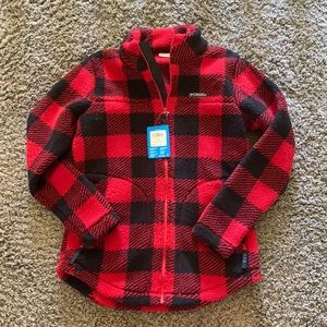 Buffalo plaid women’s fleece jacket